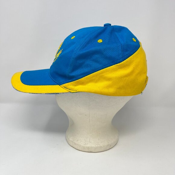 Vintage Kazakhstan Adjustable Blue Yellow Souvenir Hat Cap Embroidered Kazashka - Picture 7 of 10